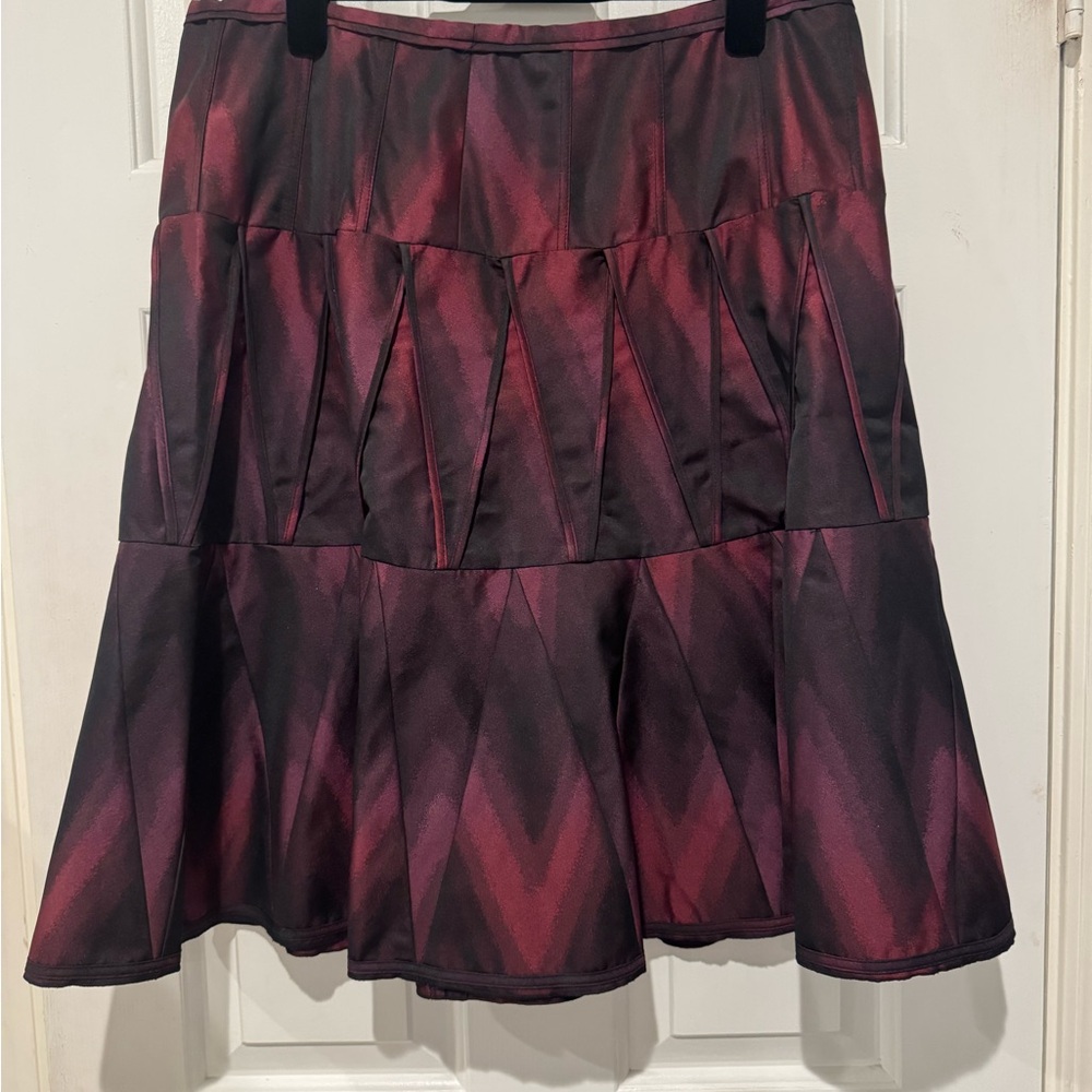 Etcetera Red and Black A-Line Skirt